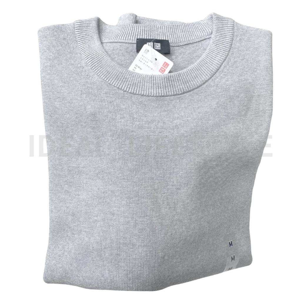 UNIQLO Washable Milano Ribbed Sweater S-4XL Long-Sleeve Crew-Neck Men 478548 NWT
