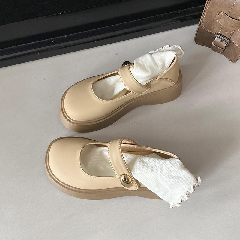

South in the south retro French platform shallow mouth single shoes women s summer 2025 new with skirt versatile Mary Jane shoes 40 хаки