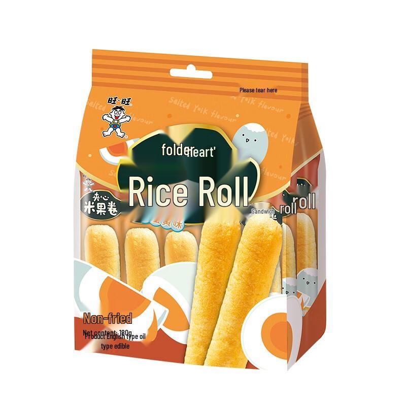Want Want gesalzenes Eigelb Sandwich Reiscracker-Rollen