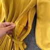 Vestido plisado francés de primavera para adelgazar - Elegante falda larga que ciñe la cintura