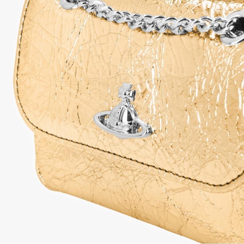 Vivienne Westwood Metallisk Rynkad Liten Handledskedja Axelremsväska 5c01000bw L00a7 R401