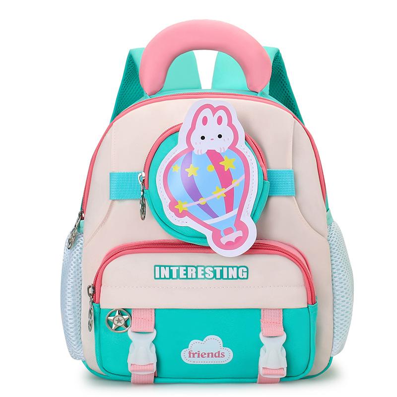Kindergarten Pupils Schoolbag Cartoon Cute Hot Air Balloon Boys And Girls Backpack Children'S Backpack Tide