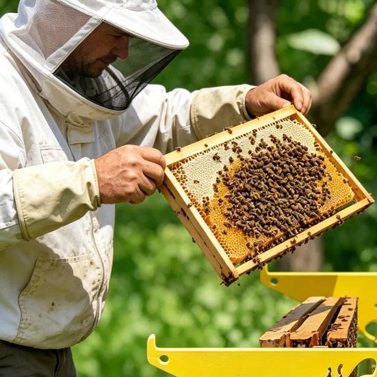 Beehive Frame Holder, Bee Hive Stand, Metal Beehive Frame Perch, Beekeeping Beehive Inspection Bracket, Bee Hives Boxes Starter Kit for Beekeeping