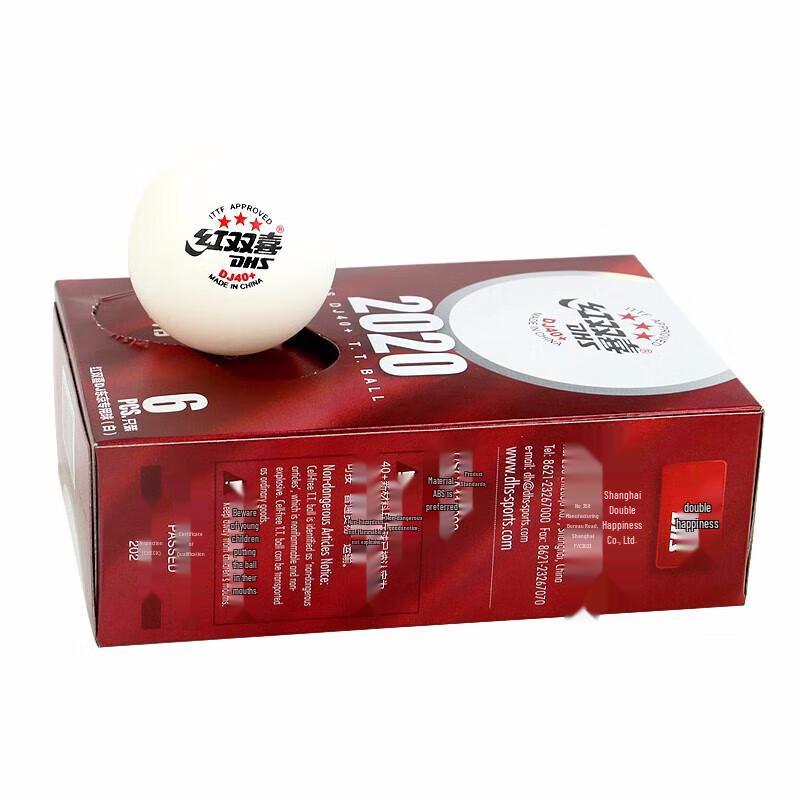 Piłeczki do tenisa stołowego DHS DJ40+ 3-gwiazdkowe Tokyo Competition (Zestaw 6 sztuk, Biały)