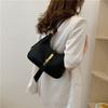 Stylish Crescent Shoulder Bag Pu Leather With Sleek Stitching Trendy Street Fashion