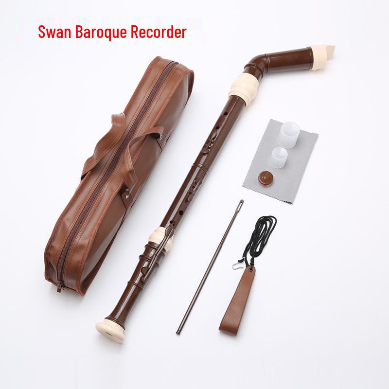 Swan Baroque Bass Recorder, Eight-Hole ABS Flute for Students and Adults