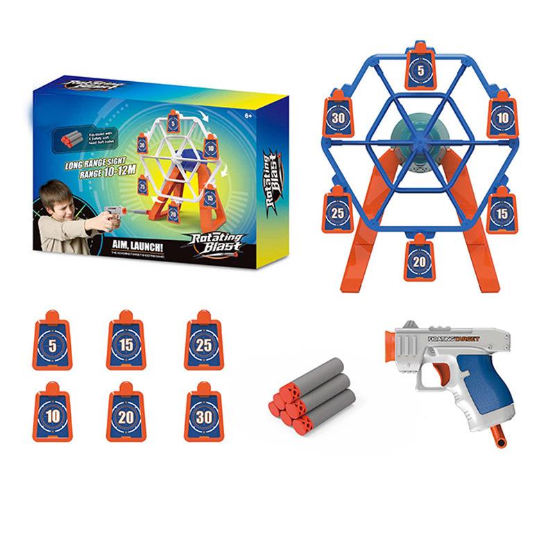 Soft Bullet Toy Gun Electric Rotating Target Manual Gun Pistol Toy Target Toy Set Sport Toy Gun Gift