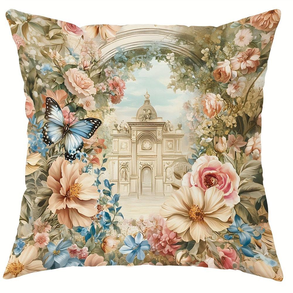 Magpie Flower Pattern Home Decor Pillowcase Bedroom Living Room Sofa Decoration Polyester Cushion Cover With Zipper