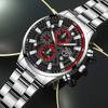 DEYROS Fashion Business Men's Watch Stainless Steel with Calendar Quartz Watch with Box
