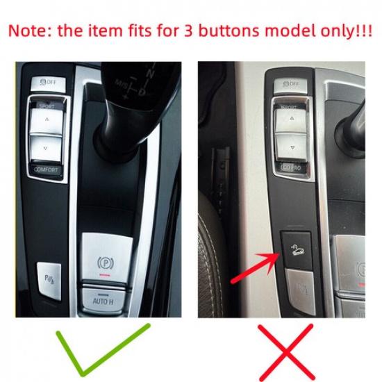3x Chrome Gear Shift Side Buttons Cover Trim For BMW 5 F10 2011-2016 F25 F26