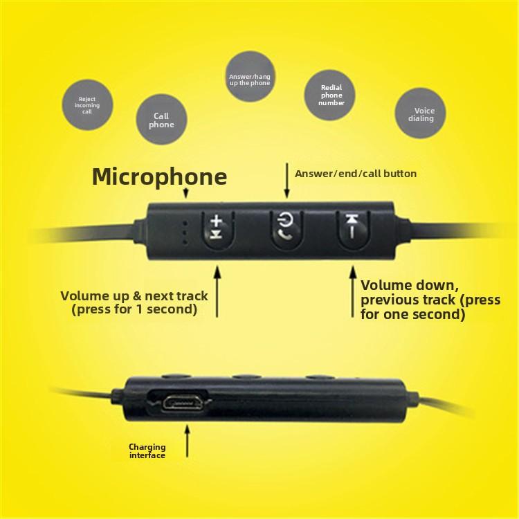 Admisitr Big Horn on-Ear Sports Bt-1 Bluetooth Headphones 5.0 Stereo Wireless Running Bluetooth Headphones