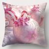 Christmas Decoration Pillowcase New Year Gift Pink Christmas Stick Color Ball Garland Pattern Home Decoration Sofa Cushion Cover