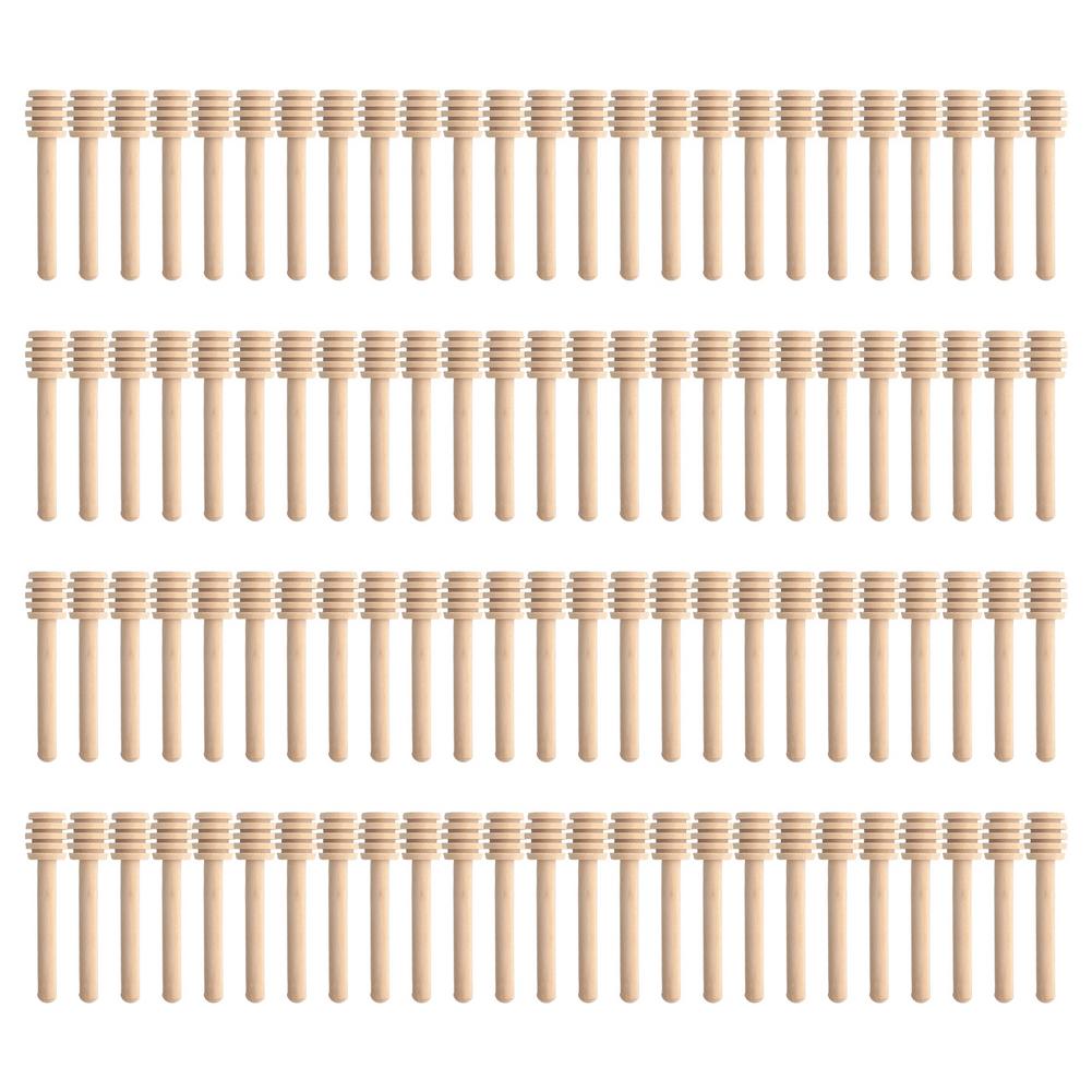 50/100Pcs 8cm Honey Stir Bar Mixing Handle Jar Spoon Wooden Dipper Honey Long Stick Supplies Coffee Honey Red Wine Stirring Stic