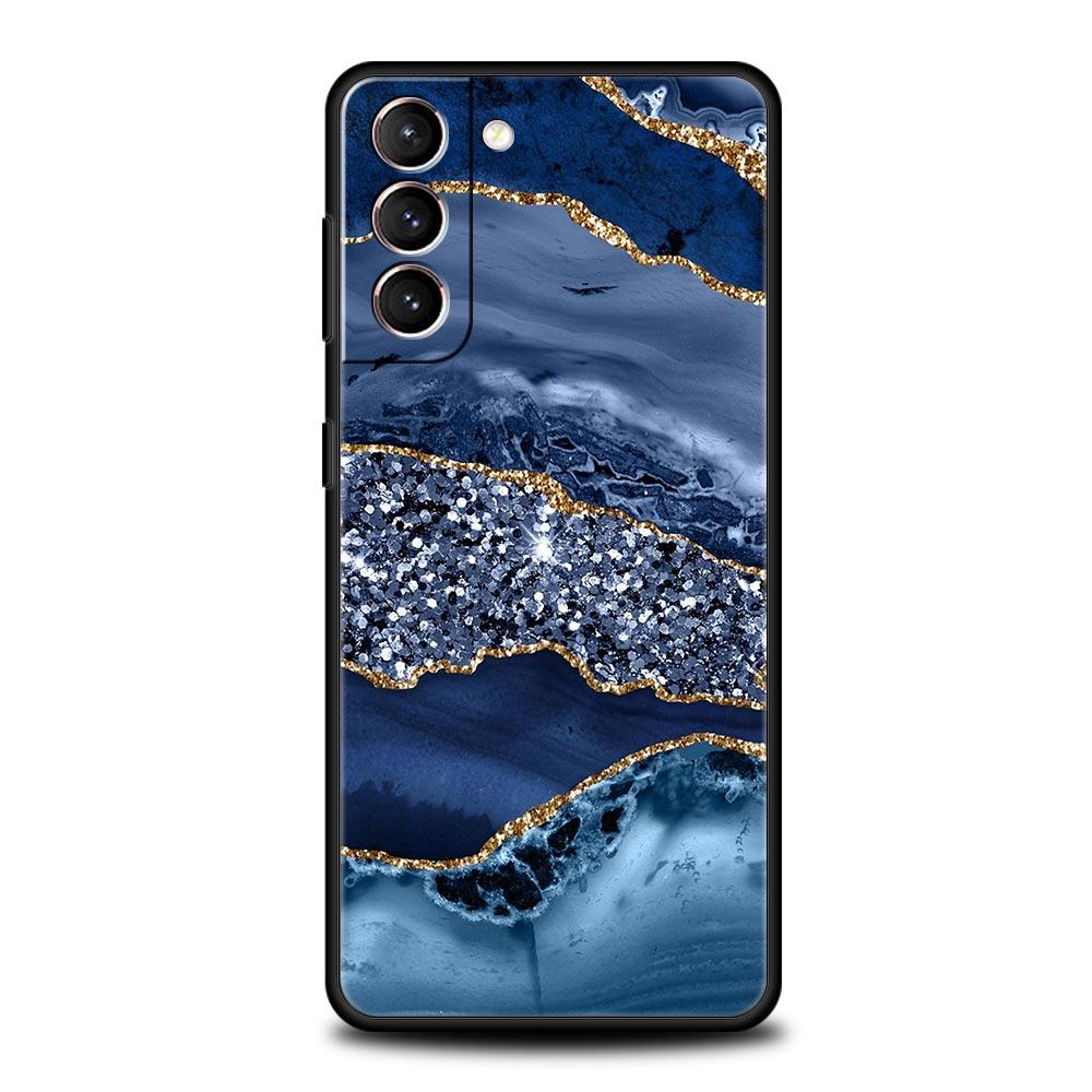 Marble Agate Pattern Phone Case For Samsung Galaxy S22 S21 S20 Ultra FE 5G S10E S10 S9 S24 Plus S23 Cover Silicone