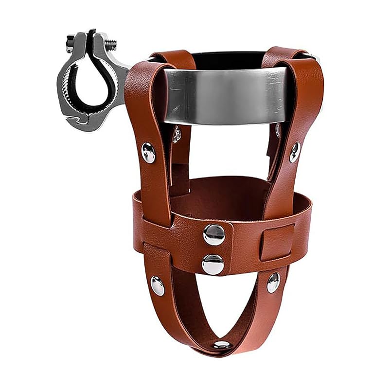 

[Cicogna] bicycle drink holder bottle holder bike handle antique bottle cage cup water bottle plastic bottle aluminum leather leather look scooter