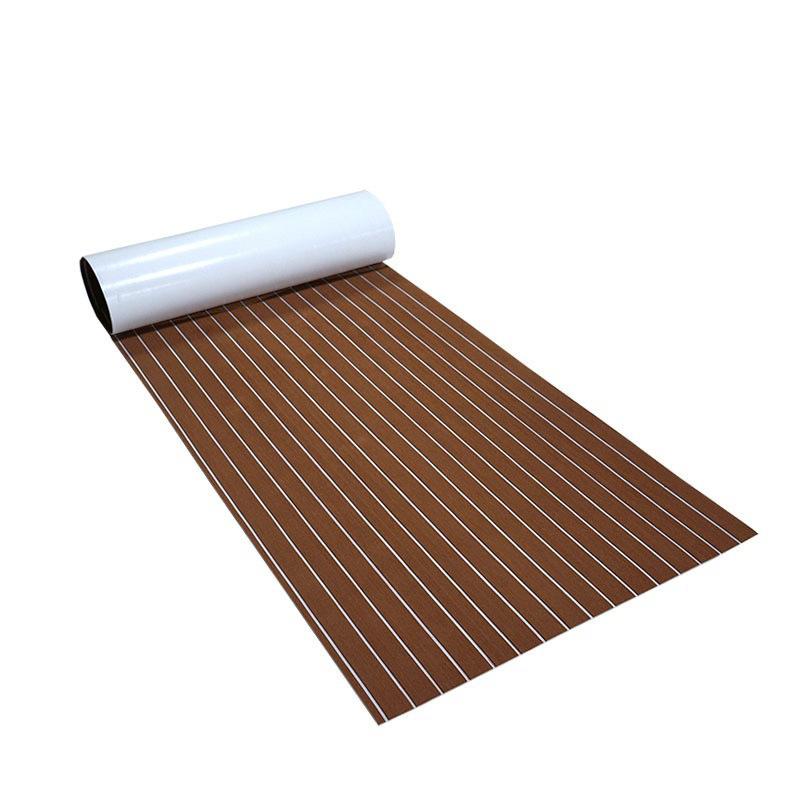 

2400x450x6mm EVA Self-Adhesive Foam Boat Flooring Faux Teak Decking Sheet Pad For Boat Marine Yacht RV Deck Sheet Mat 4 Colors