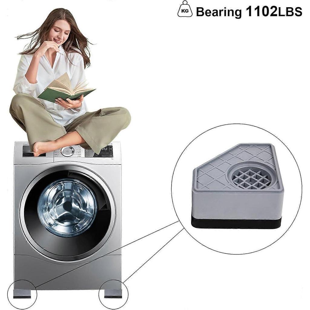 4Pcs Anti Vibration Pads for Washing Machine, Stops Washer Dryer Moving, Prevents Noise, Vibration Transfer, Antivibration Stabilizer Support Feet Mat