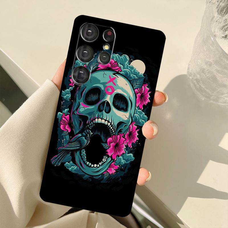 Funny Skull Case For Samsung Galaxy S23 S22 S21 Ultra Note 20 S8 S9 S10 Note 10 Plus S20 FE S21 FE Cover