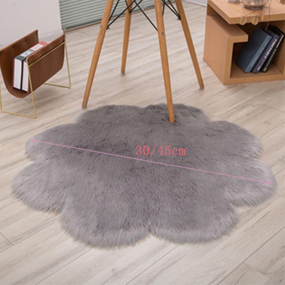 Long Hair Plush Carpet Faux Wool Plum Blossom Carpets Modern Soft Rug  Living Room Decoration