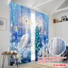 2pcs,2D Plane Printing Curtains Enchanted Peacocks Polyester (without Rod) Home Decor Use for Living Room, Bedroom & Home