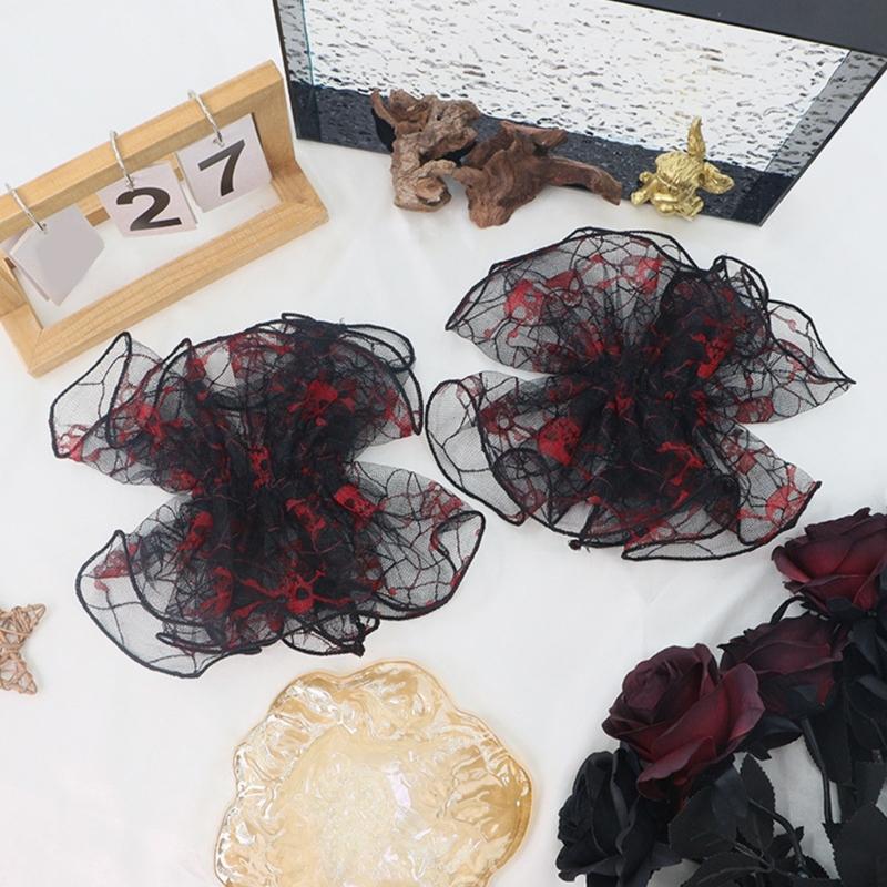 Elegant French Style Detachable Lace Collar With Layered Ruffle Wrist Cuff For Women Daily Outfit And Occasion