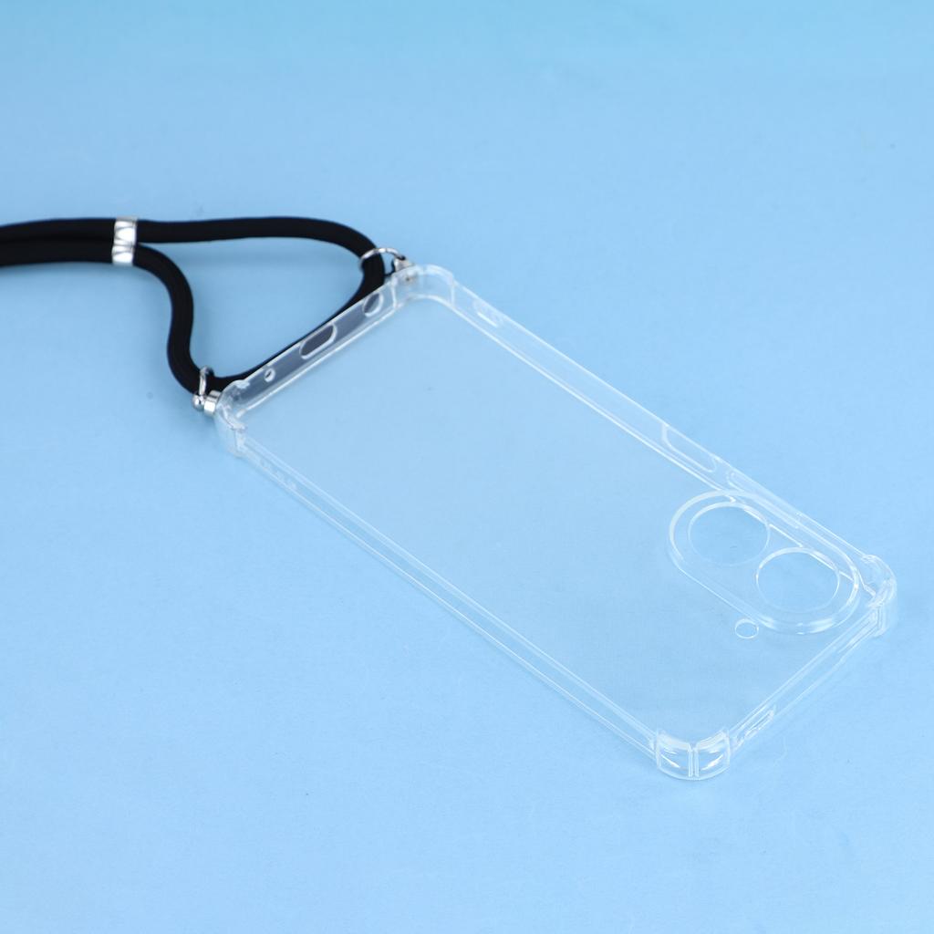 For Xiaomi Redmi A5 4G (171.7mm) Case Reinforced Corner TPU Clear Phone Cover with Lanyard