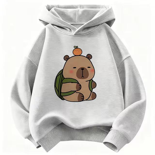 Kawaii Capybara Kids Hoodie: Cute Spring Sweatshirt for Boys & Girls