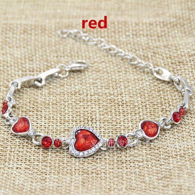 Selling Heart Crystal Zircon Crystal Bracelet For Women Party Wedding Jewelry Bangle Accessories