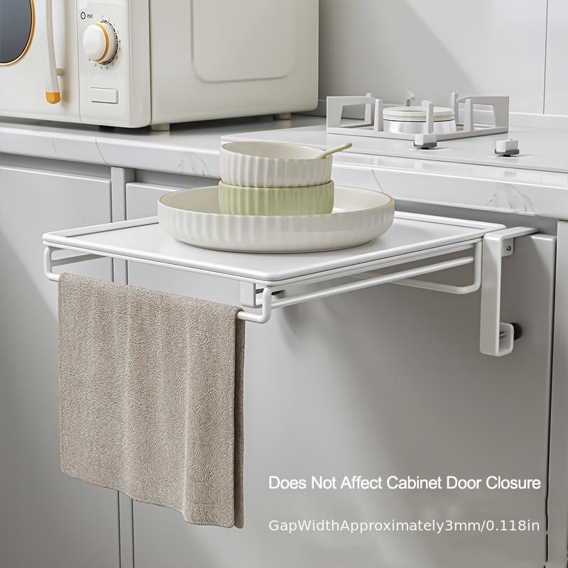 1pc of a Foldable Countertop Storage Shelf Designed To Hang On Cabinet Doors Serving As a Multifunctional Auxiliary Partition Board