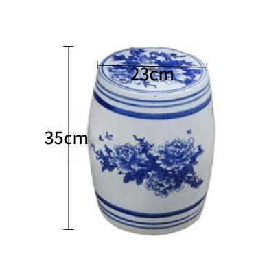 Antique Jingdezhen Ceramic Pedestal Blue And White Porcelain Balcony Decorative Stool Courtyard Garden Furniture