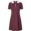 Fila Color Block Logo Tennis Polo Dress With Shorts Women Dresses Wine-Red A11W423304F-WI