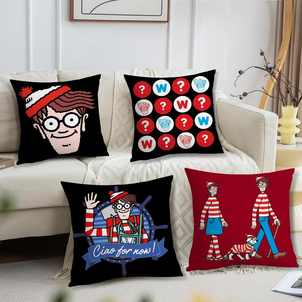 Wheres WWally Cushion Cover For Pillow Printing Sofa Decoration Home Car Room Coffee Shop Office Nordic Simplicity