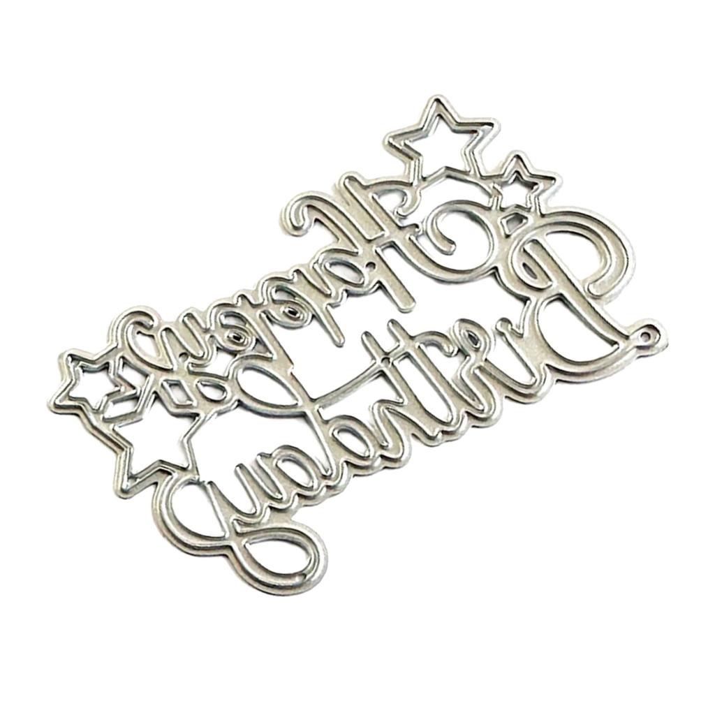 Happy Birthday Cutting Dies Carbon Steel Die Cut Templates Metal Embossing Stencils for Scrapbooking Card Making Album