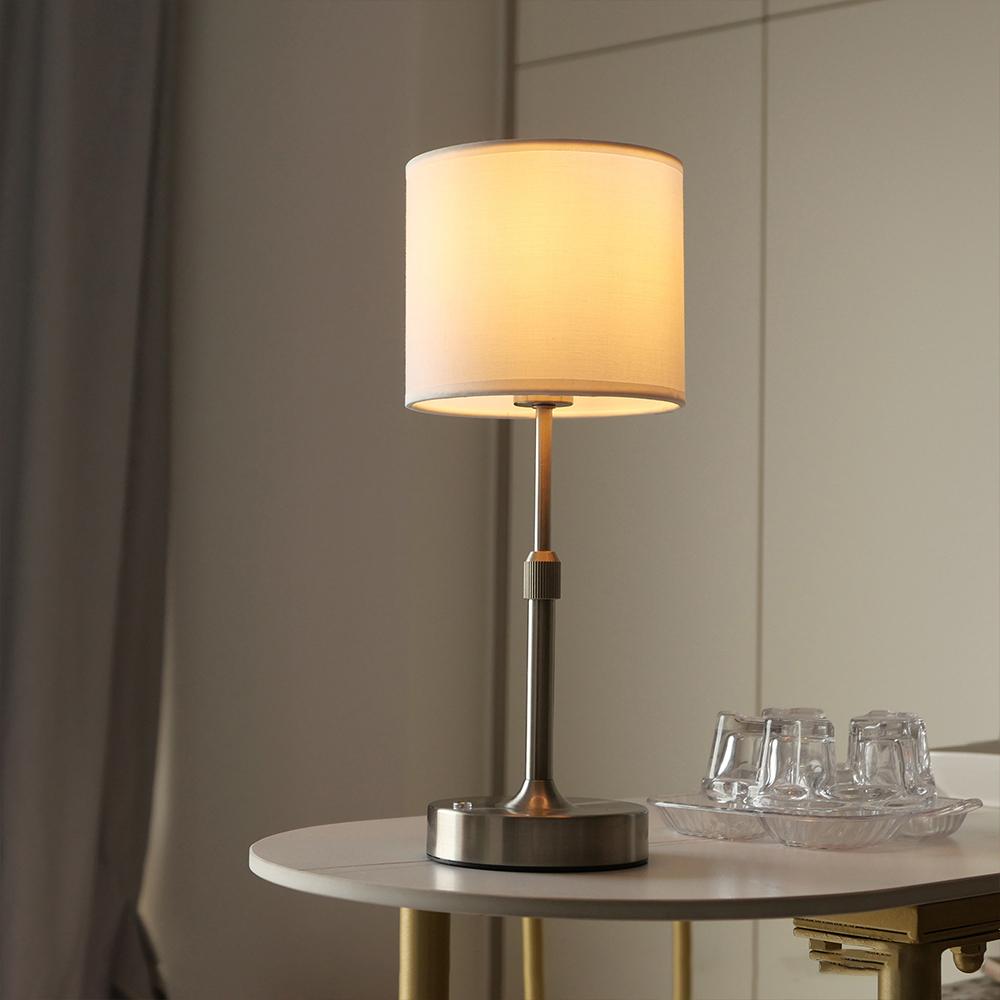 Fabric Desk Lamp Rechargeable Touch Table Light for Restaurant Hotel Room Bedside Decor Lighing