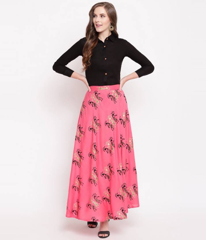 Women Designer Viscose Rayon Ethnic Top Skirt Set Indian Bollywood Ethnic Shirt Lehenga