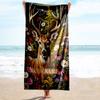 1PC Custom Name Deer Wildflowers Beach Towel Highly Absorbent And Sand-Resistant Towel for Swimming, Pool, Yoga, And Travel Lightweight