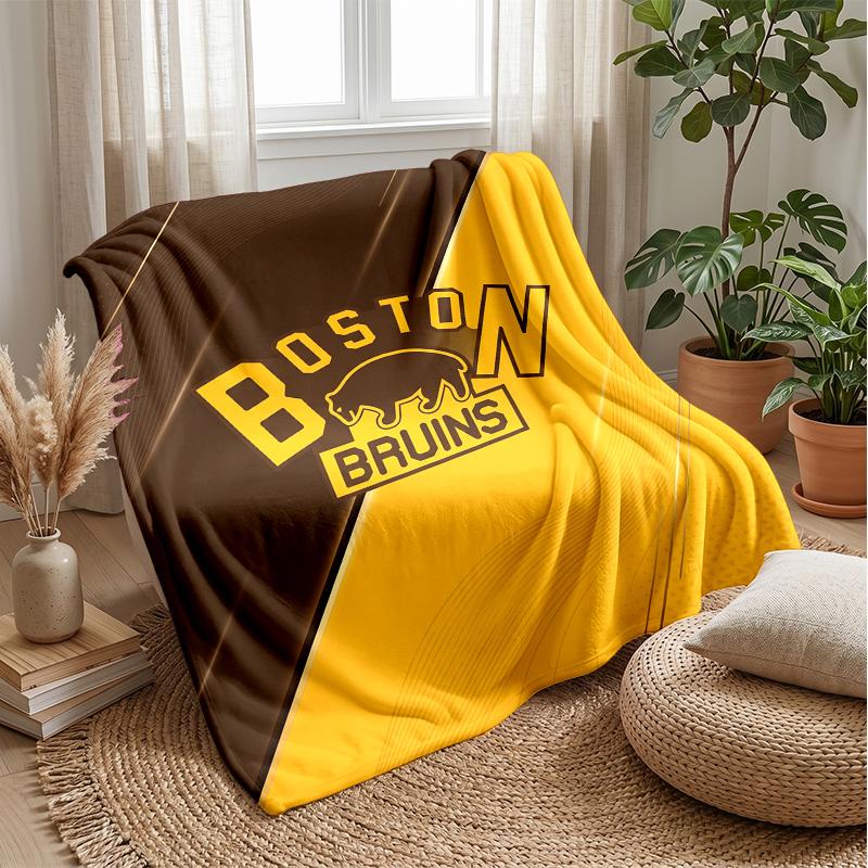 Coperta in Flanella e Pile Boston Bruins Coperta Calda e Accogliente per Divano, Letto, Viaggio Uso in Tutte le Stagioni