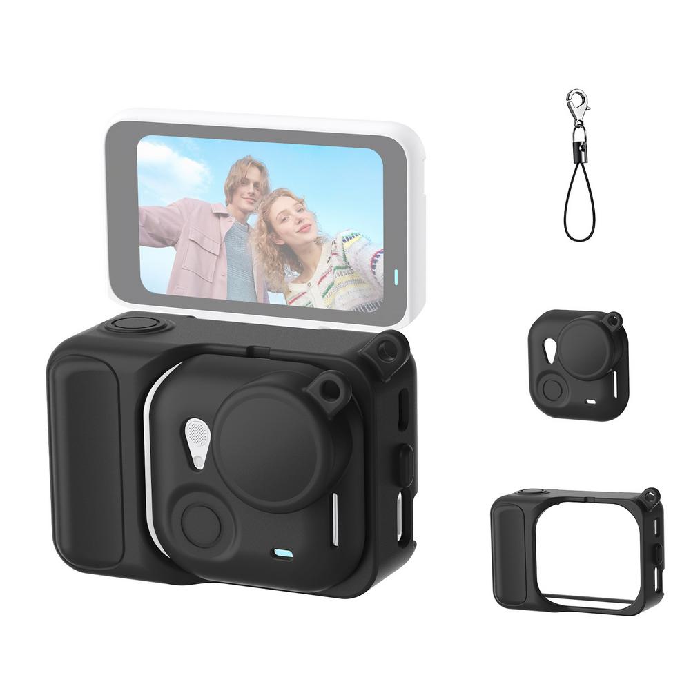Silicone Protective Case For Insta360 GO Ultra With Anti Lost Strap Camera Lens Cap Protective Cover & Strap Camera Accessories