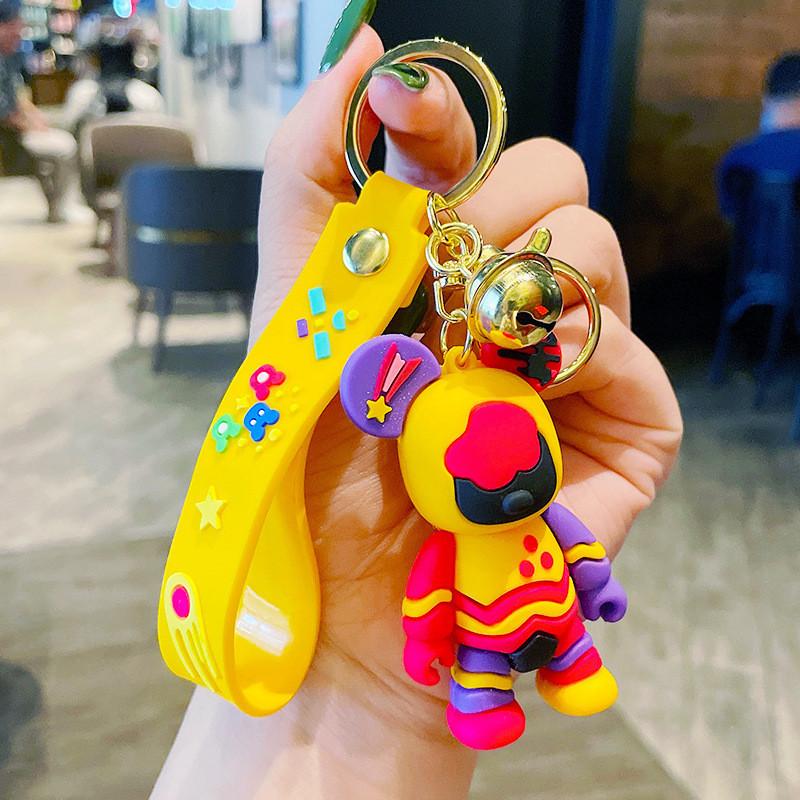 Adorables Porte-clés Ours Graffiti Créatifs et Colorés Parfaits Pour les Couples et les Cadeaux