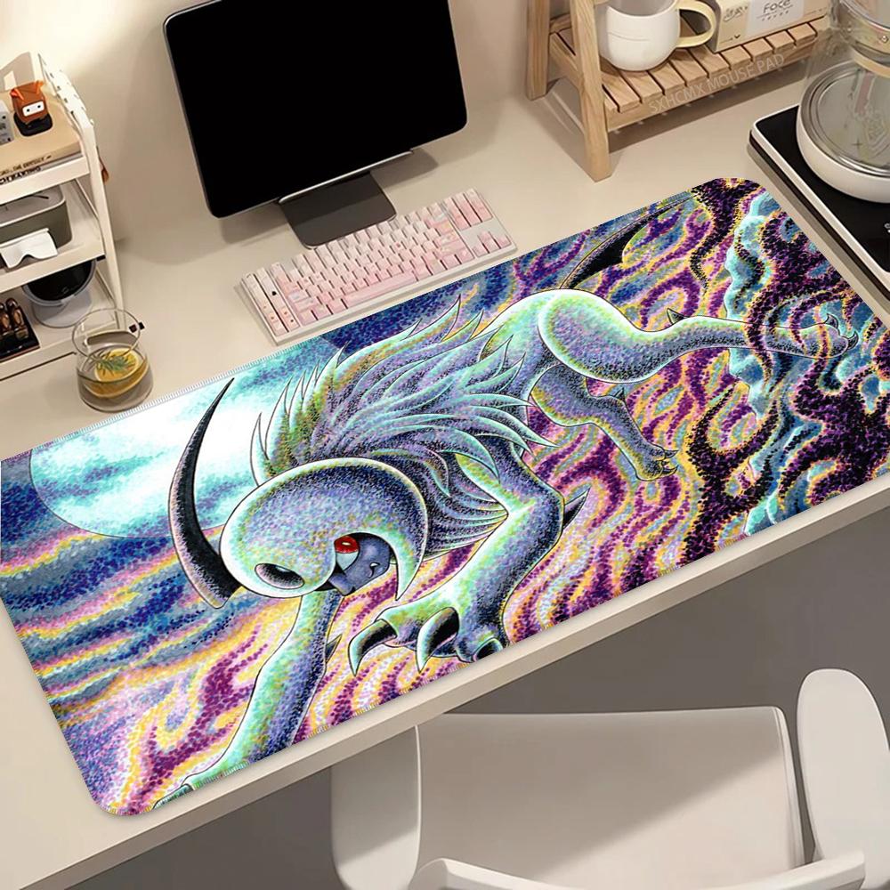 Large Gaming Mouse Pad with HD Print P-Pokemons Absol Design for PC Computer Keyboard Desk Mat Carpet Table Accessories