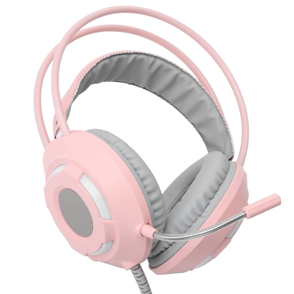 AJAZZ Over-Ear Hörlurar 7.1 Stereoljud Brusreducering Trådbundet Headset med USB-gränssnitt(Rosa )