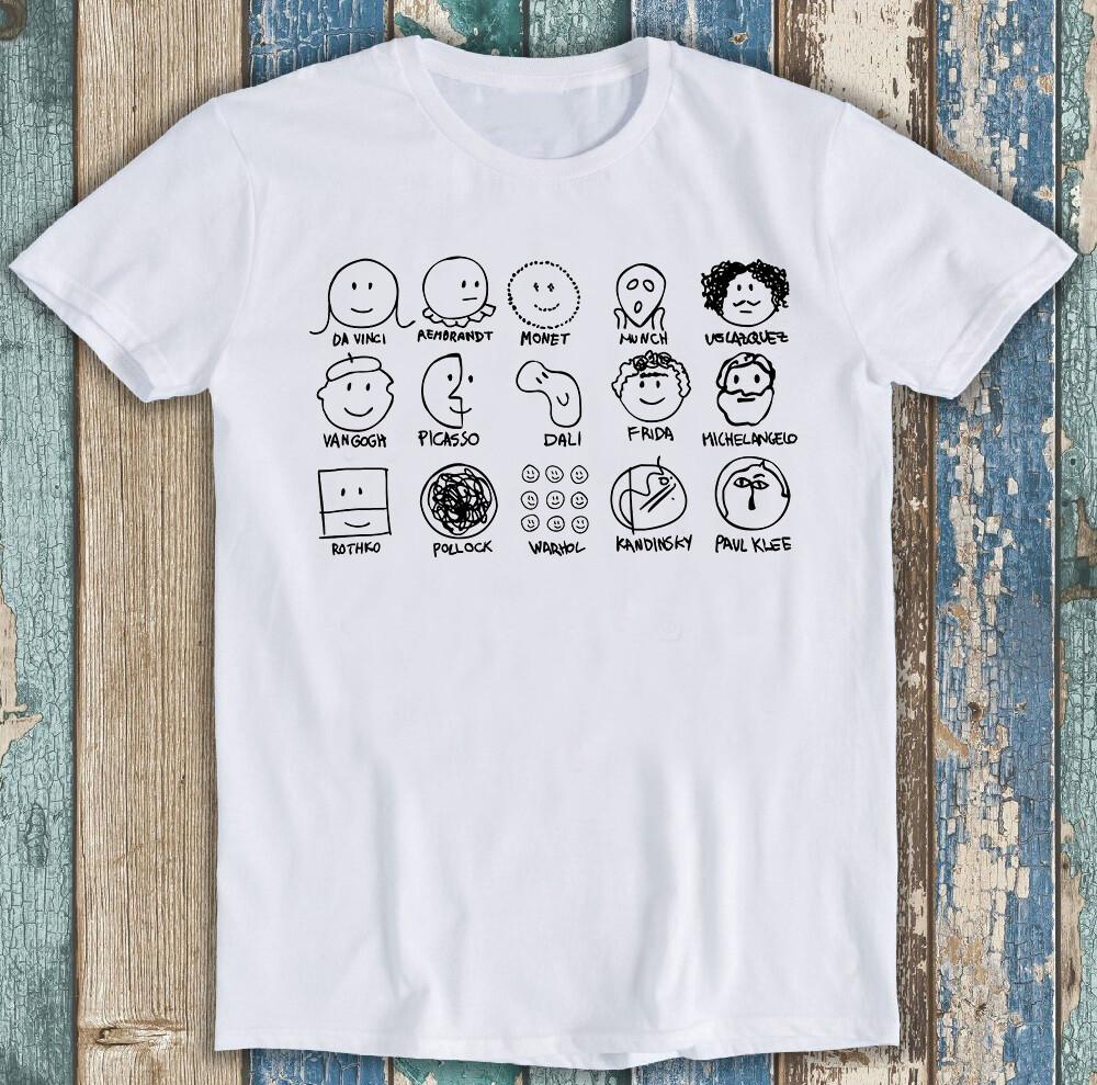 All Famous Artists Bob Dali Picasso Van Gogh Da Vinci Monet Gift T Shirt M1400
