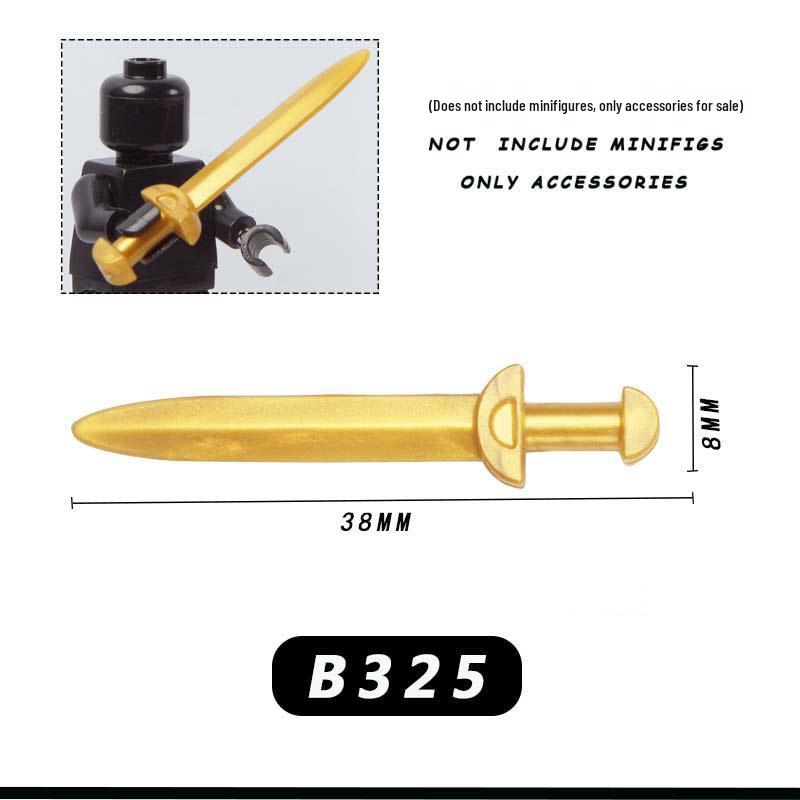 Medieval Knight Scene Minifigure: Fountain, Rapier, Compatible with LEGO Bricks