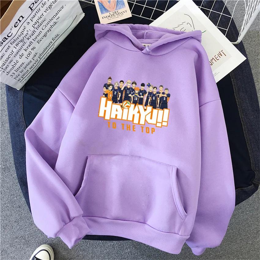 New Japan Anime Volleyball Haikyuu Manga Prints Hoodies Women Hoody Hip Hop Fleece Woman Sweatshirts Pullovers Clothing Unisex