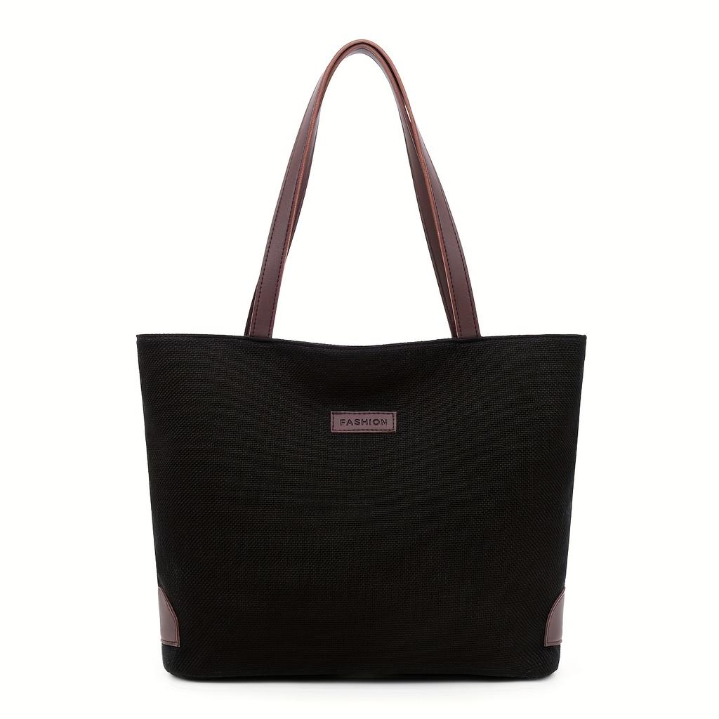 Brown Strap, Zipper Closure, Spacious Handbag for College, Work, Everyday Use - Durable & Easy-Clean Design