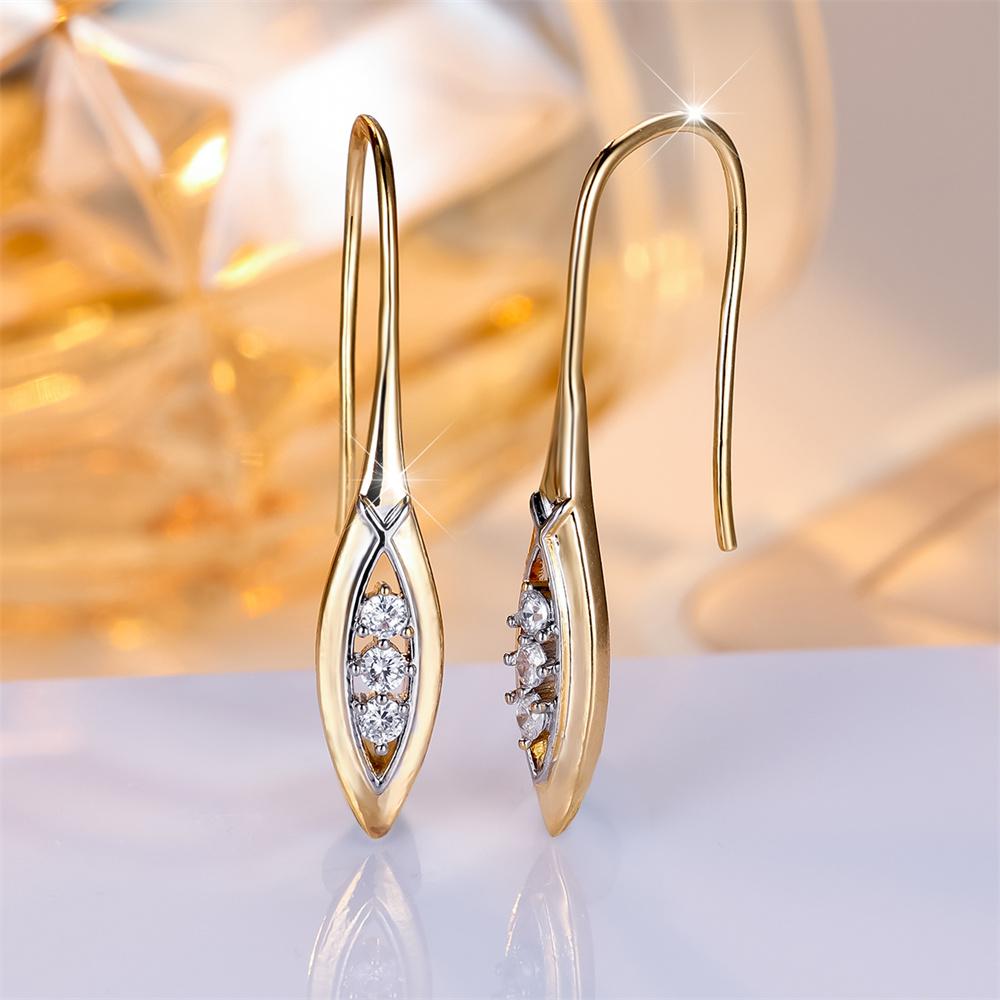 Маленькие круглые серьги-подвески с белым цирконом и маркизом для женщин, винтажные серьги-капли золотого цвета, свадебные украшения, подарки