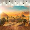 Ägyptische Pyramiden und Sonnenuntergang Kulisse - Vielseitige Polyester Fotokulisse für Partys, Taufen und Veranstaltungen