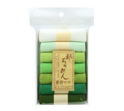 Nishimura Shoji Shoten Fabric Chirimen Plain Set Green Assortment "Miyako TM-3"