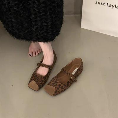 Diseño Otoño 2024 Zapatos Planos de Mujer Moda Punta Cuadrada Elegantes Zapatos Mary Jane para Señoras Zapatos Bailarinas de Tacón Plano Suave
