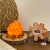 Mini Cute Cartoon Campfire Silicone Night Light, Creativity LED Flame Simulation Log Lamp, Soft Glow Bedroom Ambience Decor Toys